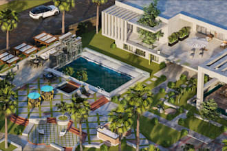 render architectural site plan,landscape design floor plan 2d and 3d master plan