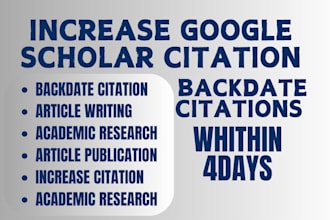 increase google scholar citation, backdate citation on researchgate