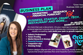 write investor  business plan with marketing and financial model