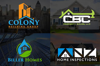 do luxury real estate property mortgage construction or minimalist logo design