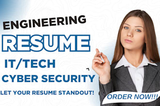 write a professional engineering resume IT tech technical or cyber security CV