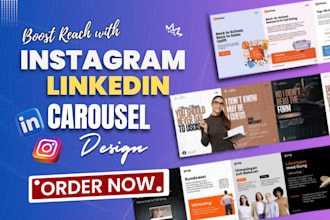 design professional instagram carousel, linkedin carousel, and carousel ads