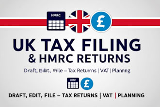 file your UK tax return and handle hmrc compliance, tax returns, vat