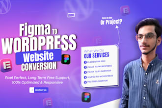 convert figma to wordpress, psd to wordpress, figma to elementor