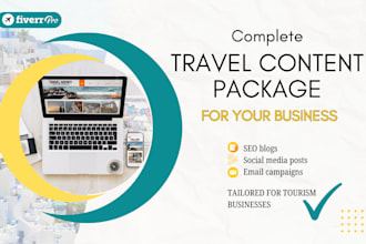 create hotel, agency content, SEO blogs, social, emails