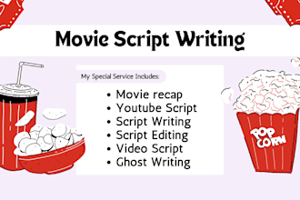 ghostwrite movie script, script writing, movie recap writing, anime recap