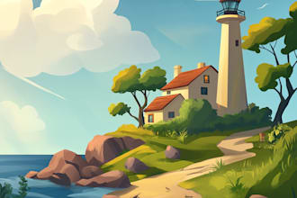 draw backgrounds character logo and friendship portrait