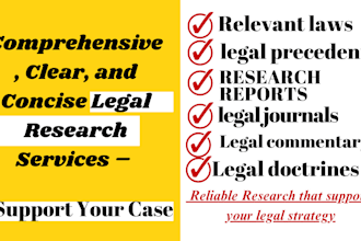 do expert legal research and writing case law analysis legal memos citations