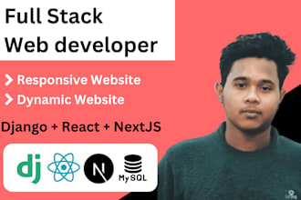 develop  react and django website with modern UI and UX