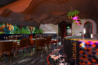 redesign 3d club design, restaurant, lounge, café, fast food, hotel, bar render