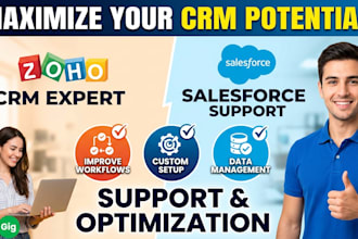 support your zoho or salesforce CRM retainer