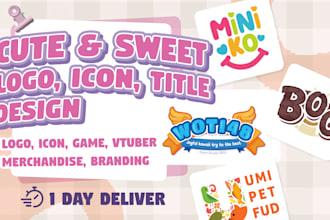 design charming and sweet logo, icon, title in 1 day