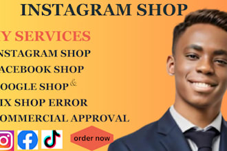 set up tiktok shop, instagram shop facebook shop and manager