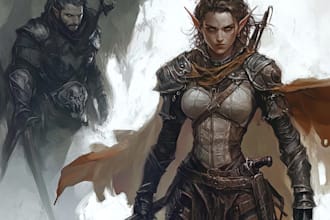 do a fantasy character dnd art and d and d character
