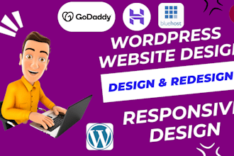 design wordpress website on bluehost godaddy siteground hostinger hostgator