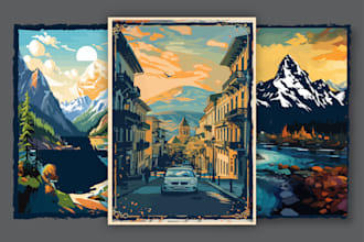 design unique vintage posters with a retro aesthetic