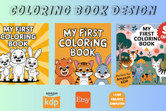 design kids and adult coloring book pages for KDP and etsy
