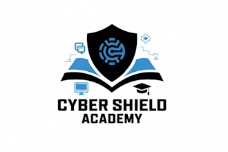 design unique cyber shield logo with my own creative thinking