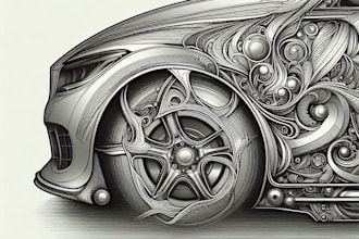 make a detail line art of your product