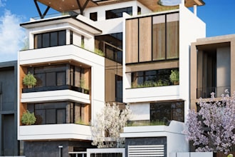 design photorealistic exterior renders for houses, buildings