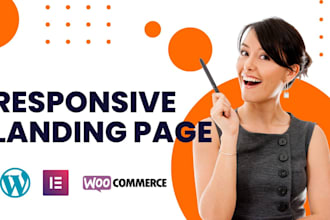 create responsive landing page , wordpress landing using elementor