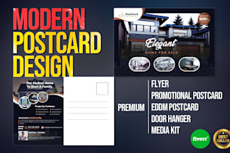 design an eddm postcard flyer, door hanger brochure, media kit in just 24 hours