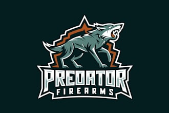 do professional predator firearms coyotes, foxes logo design