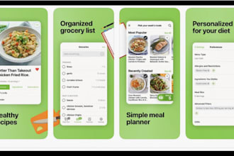 develop ai family meal planner app, grocery list generator app, recipe app
