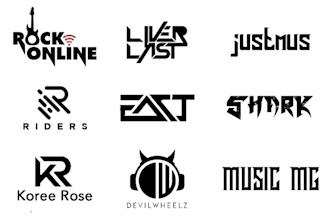 create your business typography dj band or music, text, and company logo
