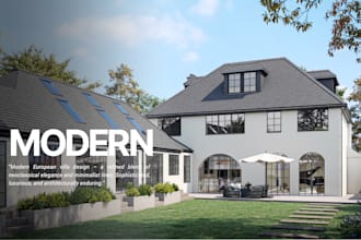 do 3d exterior rendering for small home, cabin, container house, or modern villa