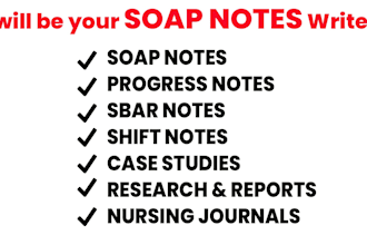write birp notes, progress notes, soap notes and case studies