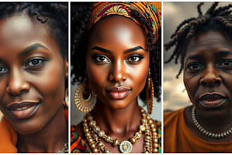 create unique african american realistic style using ai image generator