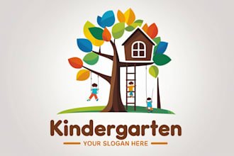 design childcare daycare kids education logo or any graphics