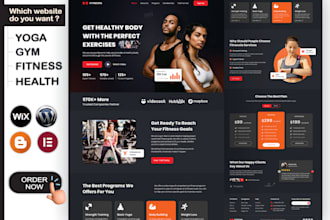 build yoga website, fitness and customize wordpress website, wix for your gym