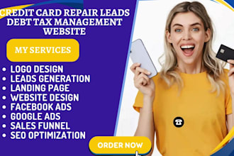 generate credit card repair leads debt tax management settlement irs tax website