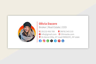 create HTML email signature, clickable signature for gmail, apple and outlook