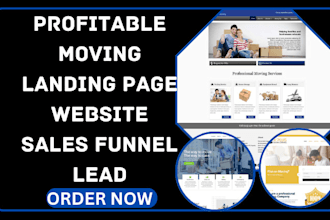 design moving company landing page moving company website moving sale funnel