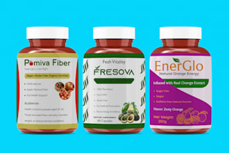 supplement label, product label, bottle label, label design