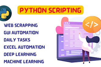 do python ai,  web scraping, web automation, and bot scripting