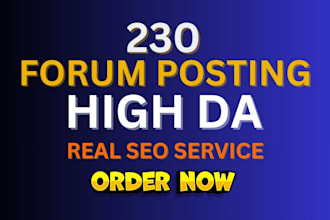 create 230 forum posting and blog comment backlinks to google rank