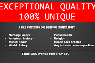 deliver quality american history work, nursing, sociology and any research essay