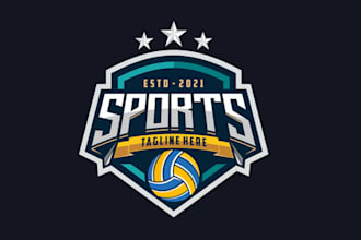 draw  custom sports logo with express delivery