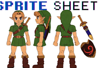 make sprite sheet 2d character pixel art game texture pack game assets