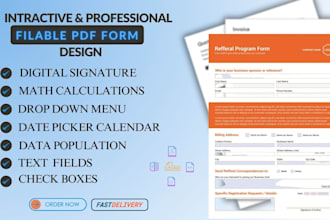 create and design interactive fillable PDF forms within few hours