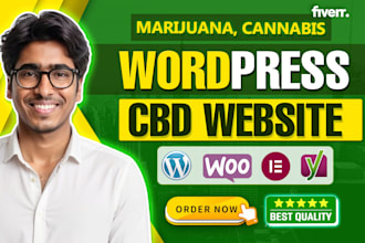 build wordpress cannabis, hemp, marijuana, cbd ecommerce website design,redesign