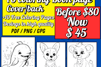 create custom kids coloring and activity book with cover