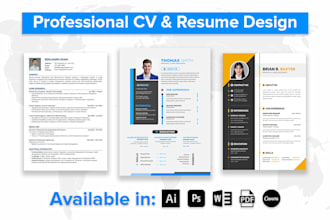 make a professional CV design and resume design