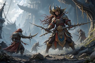 draw dnd character art, rpg illustration,