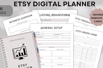 german etsy digital product checklists, trackers, planners, journal, worksheet