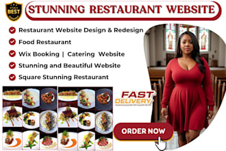 do restaurant website design and redesign catering and  booking website on wix